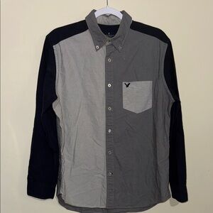 American Eagle Outfitters Two-Tone Gray and Black Shirt
